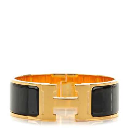 Hermes Enamel Wide Clic Clac H Bracelet PM Black 1 of 4