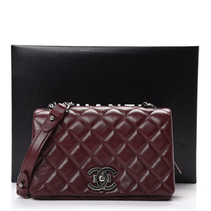 Chanel Goatskin Quilted Medium City Rock Flap Burgundy 10 of 10
