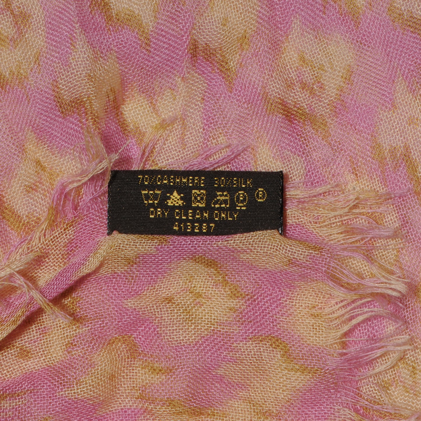 Cashmere Silk Monogram Ikat Stole Rose