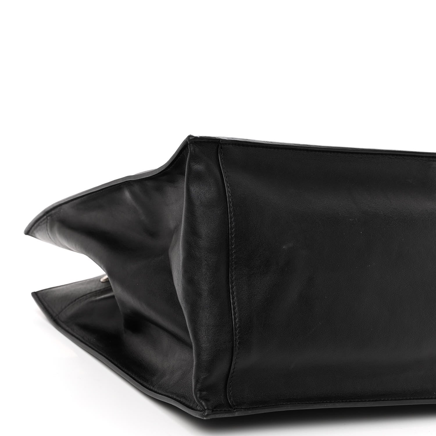 Saint Laurent Smooth Calfskin Rive Gauche Small Tote Black 8 of 10