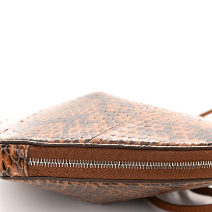 Alaia Calfskin Snakeskin Embossed Le Coeur Bag Caramel 9 of 9