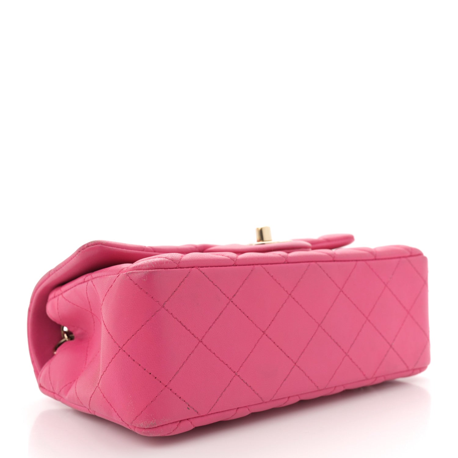 Chanel Lambskin Quilted Mini Rectangular Flap Fuchsia 4 of 14