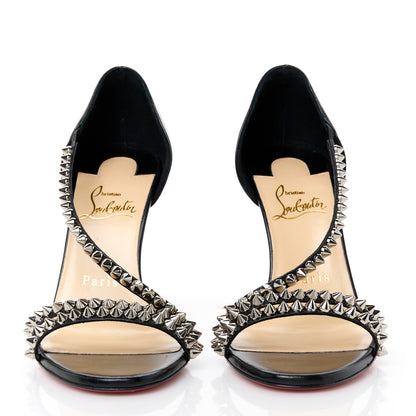 Christian Louboutin Kid Spiked So Spike 100 Sandals 36.5 Black 2 of 9