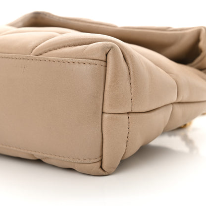 Saint Laurent Lambskin Quilted Toy Loulou Puffer Monogram Chain Satchel Dark Beige 10 of 16