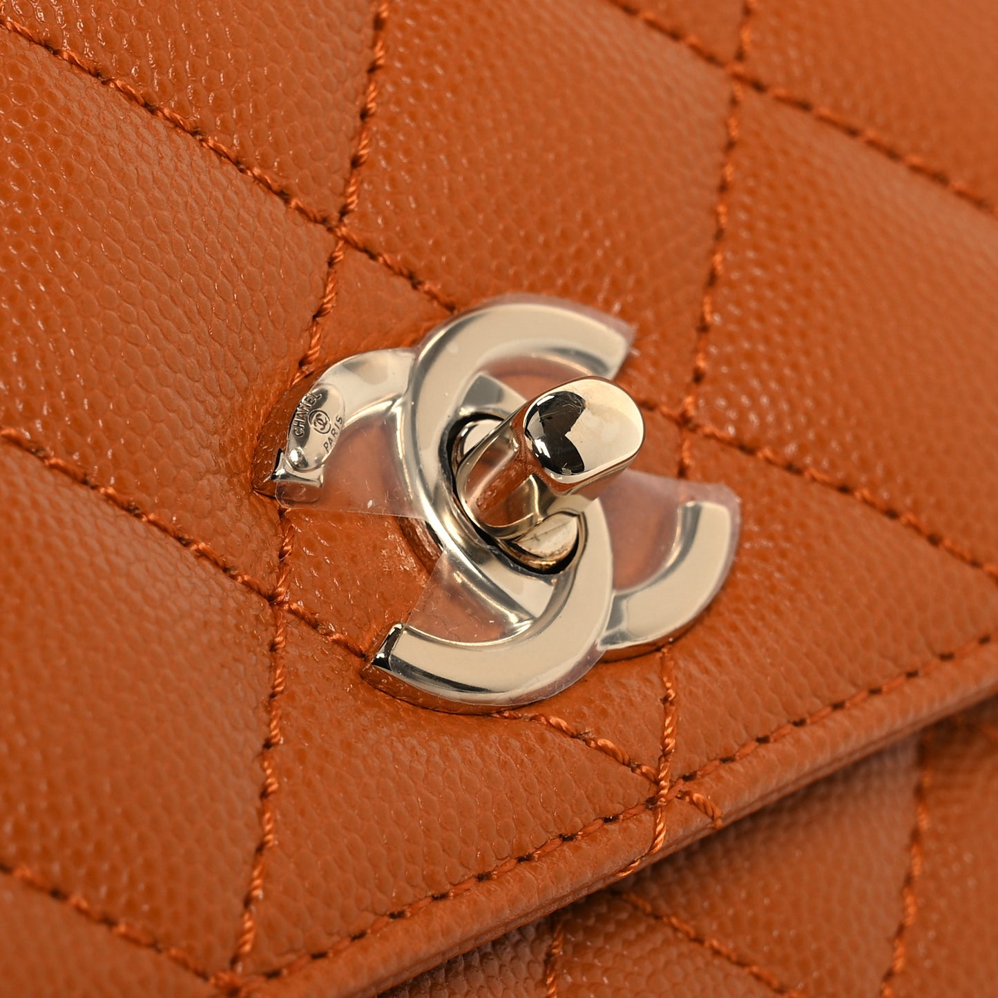 Caviar Quilted Extra Mini Coco Handle Flap Light Brown