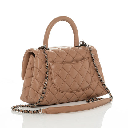 Chanel Caviar Quilted Mini Coco Handle Flap Camel 3 of 7