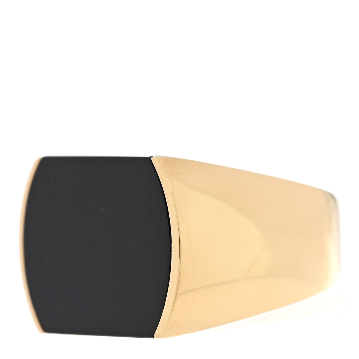 Parker & West by FASHIONPHILE 18K Yellow Gold Black Jade Signet Ring 58 8.25 3 of 10