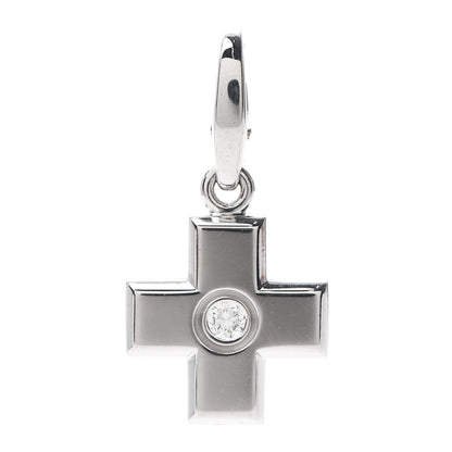 Cartier 18K White Gold Diamond Cross Charm 1 of 3