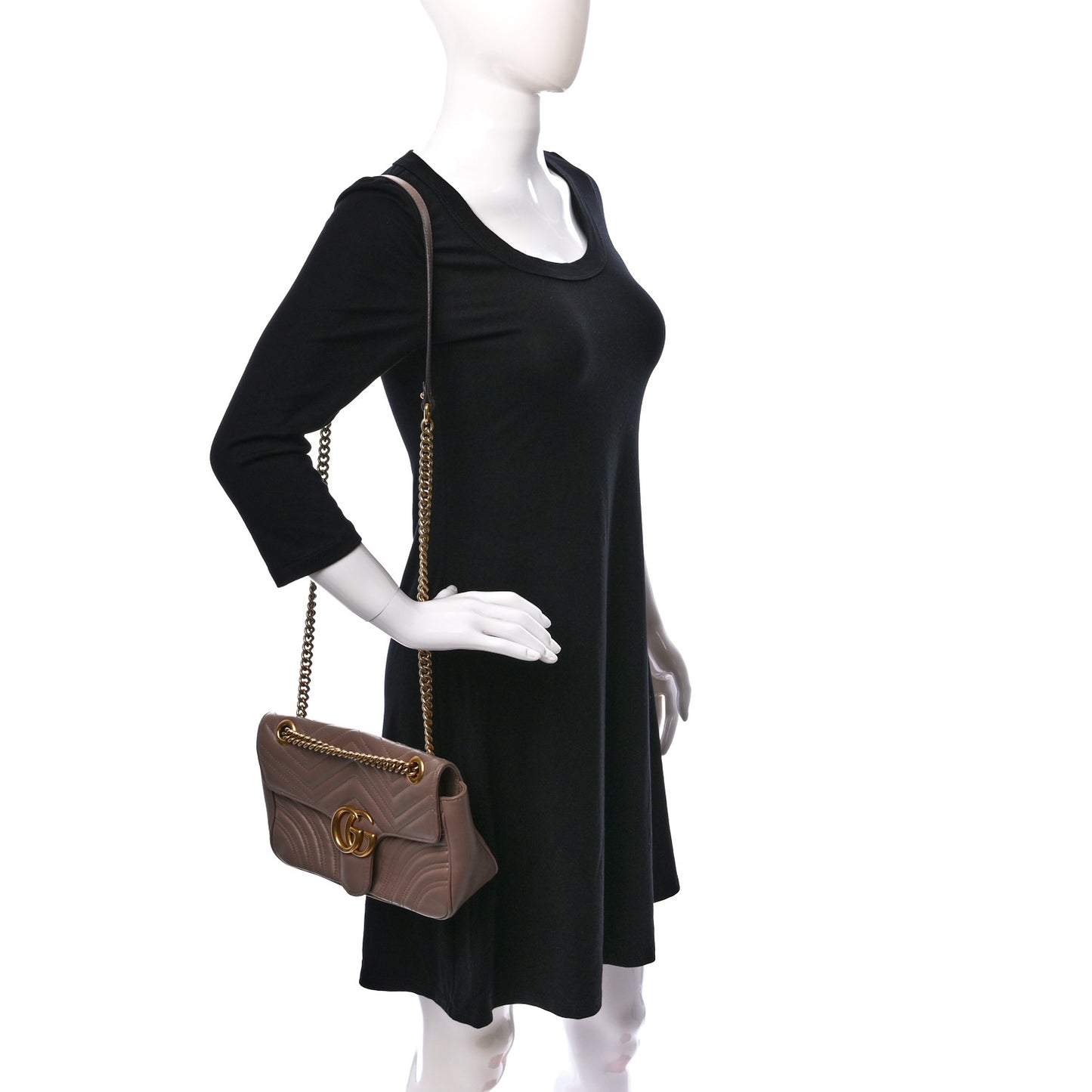 Calfskin Matelasse Small GG Marmont Shoulder Bag Porcelain Rose