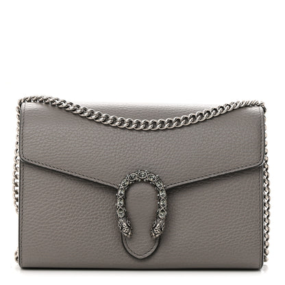 Gucci Dollar Calfskin Crystal Mini Dionysus Chain Wallet Dusty Grey Black Diamond 1 of 10