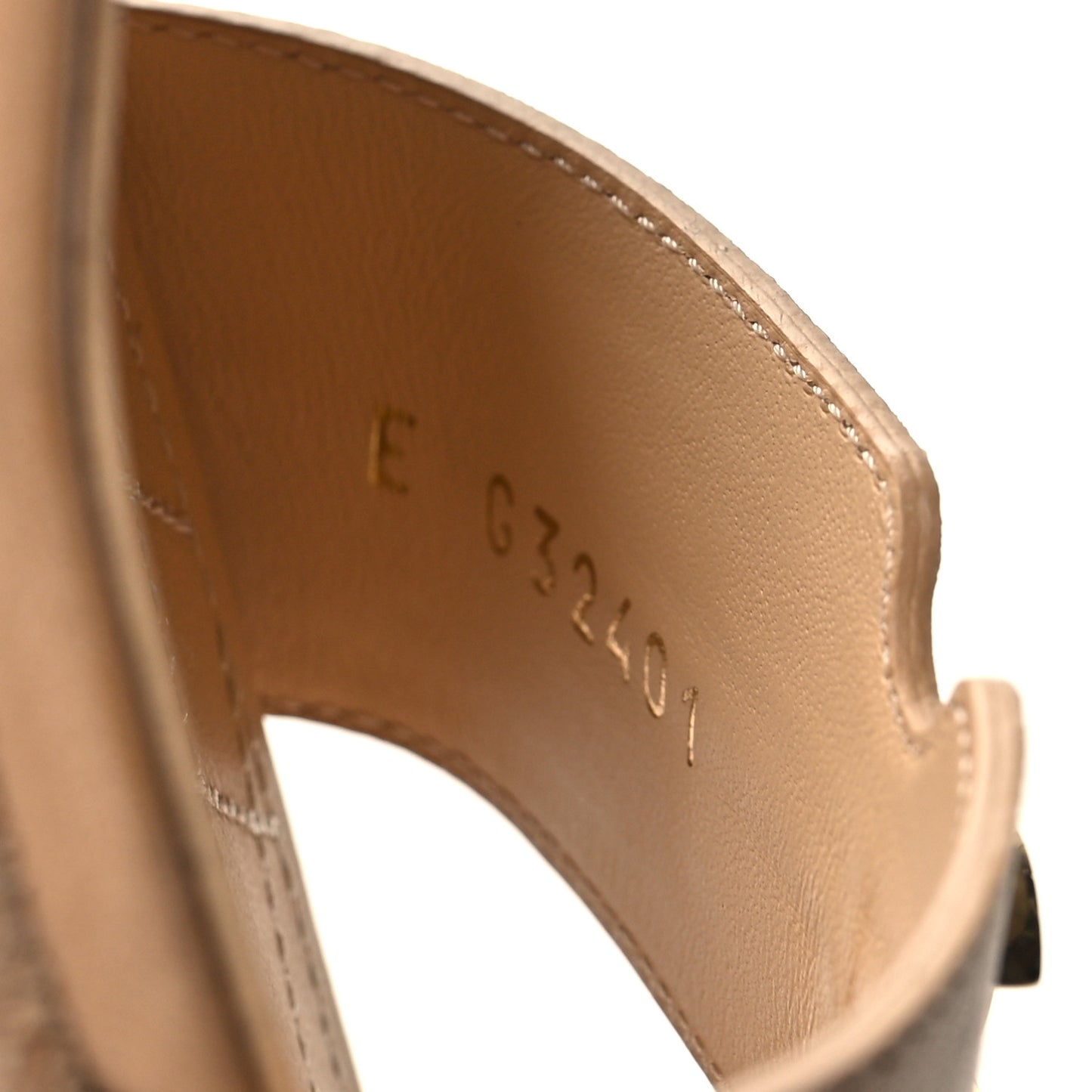 Calfskin CC Ankle Strap Sandals 37.5 Beige