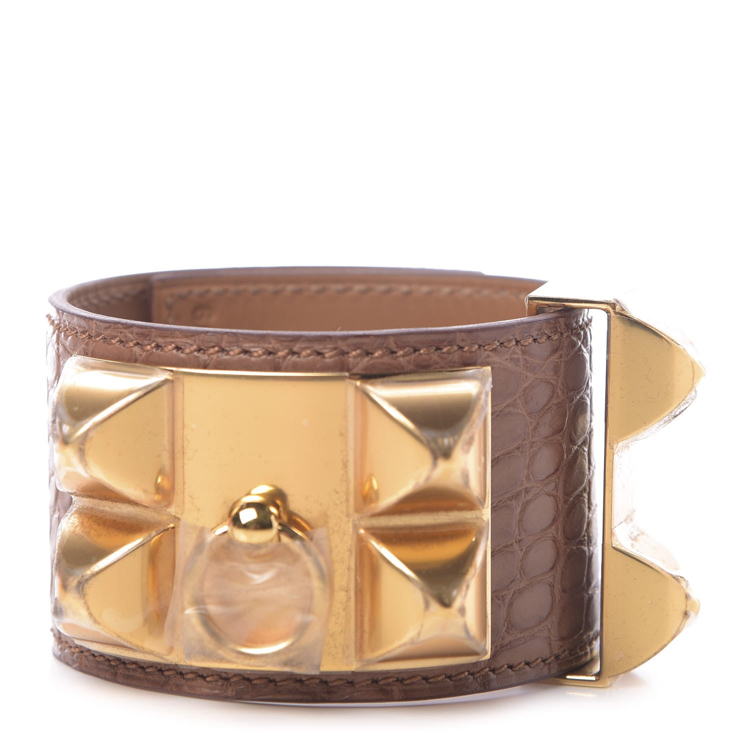 Hermes Matte Alligator Collier De Chien CDC M Maize 1 of 7