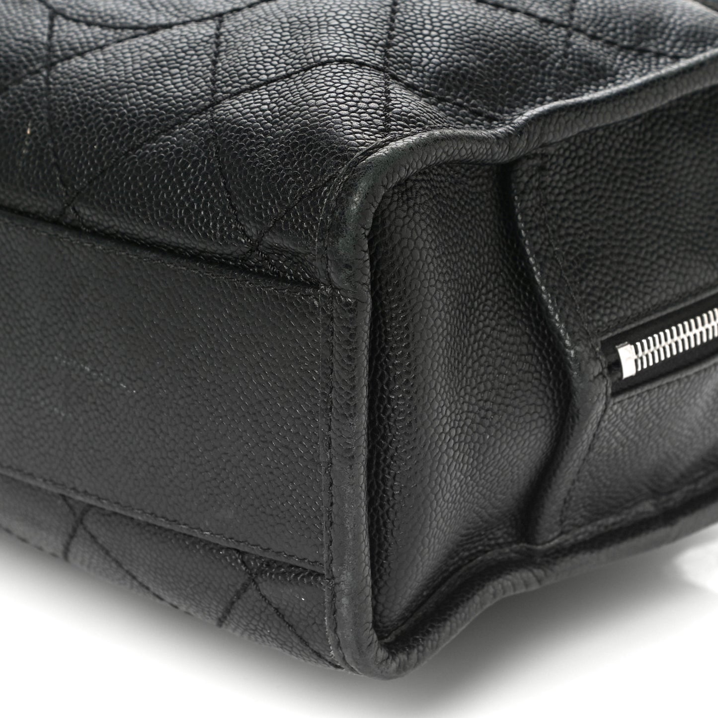 Caviar Quilted Small Deauville Bowling Bag Black