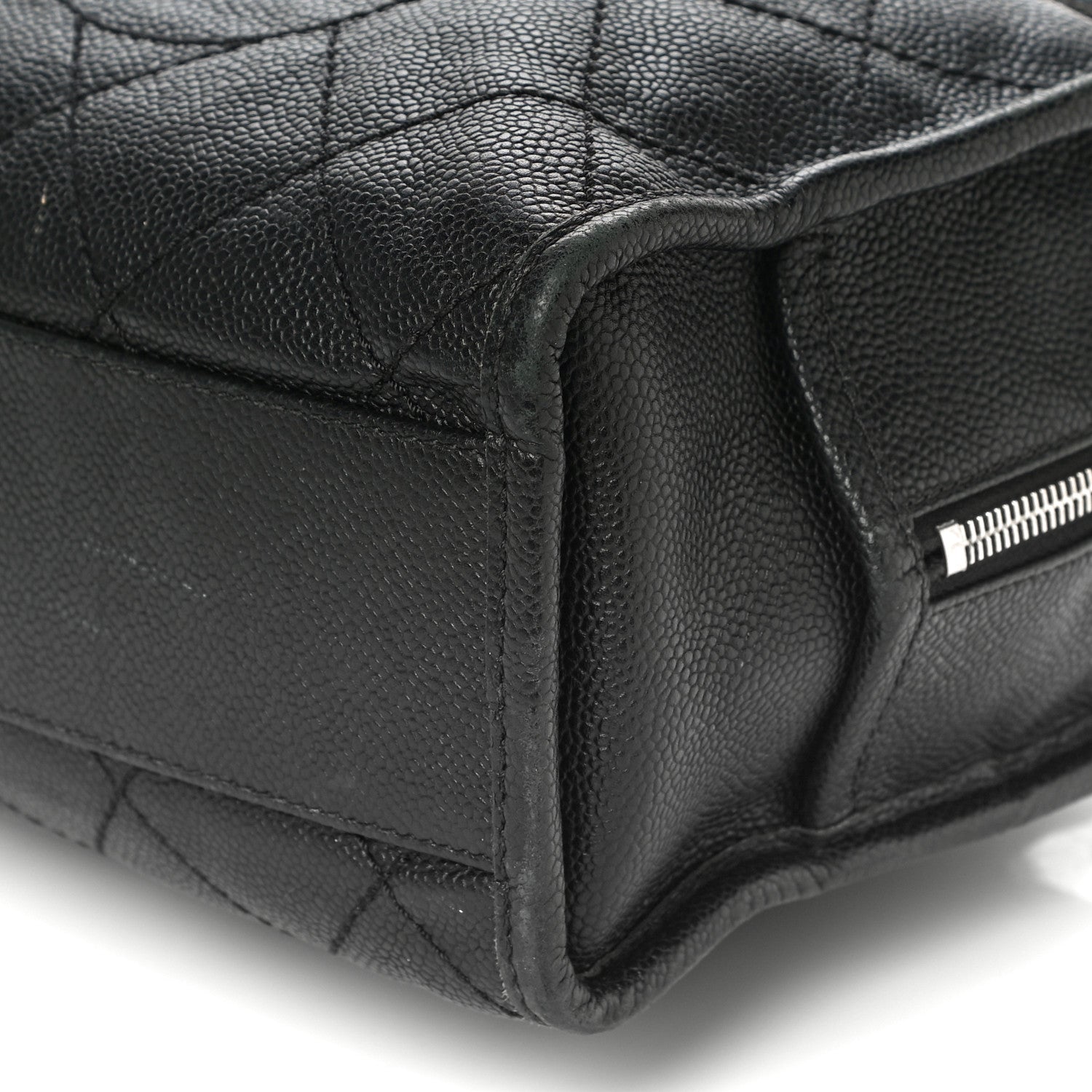 Chanel Caviar Quilted Small Deauville Bowling Bag Black 10 of 16