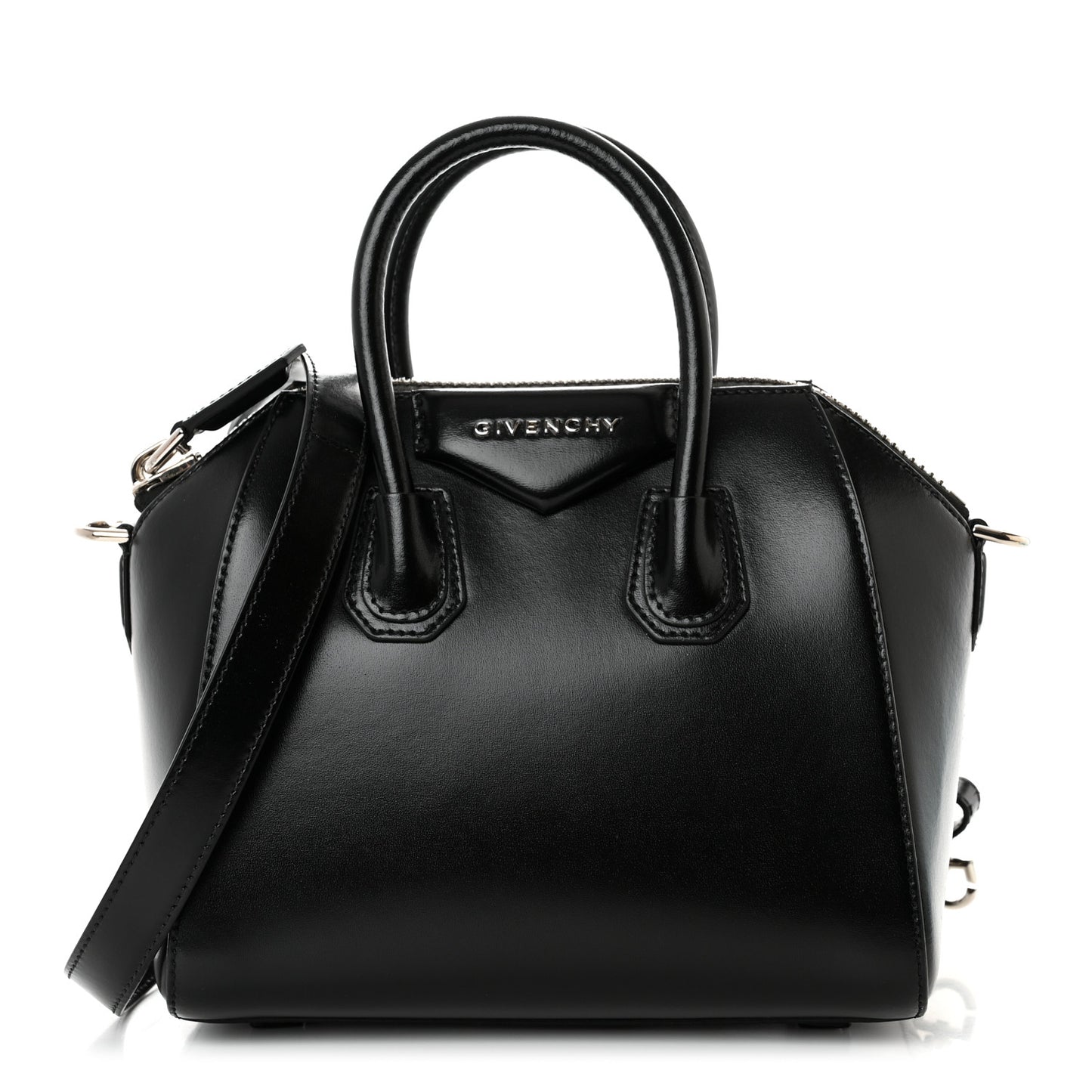 Shiny Lord Calfskin Mini Antigona Black