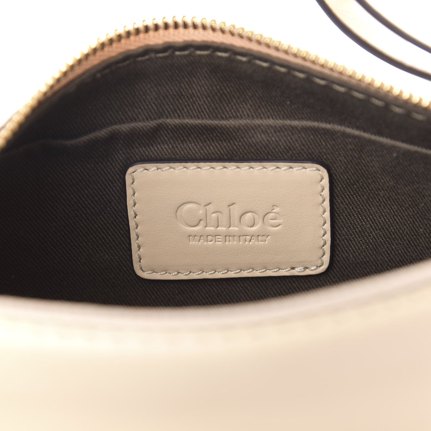 Shiny Calfskin Small Marcie Saddle Shoulder Bag Cream