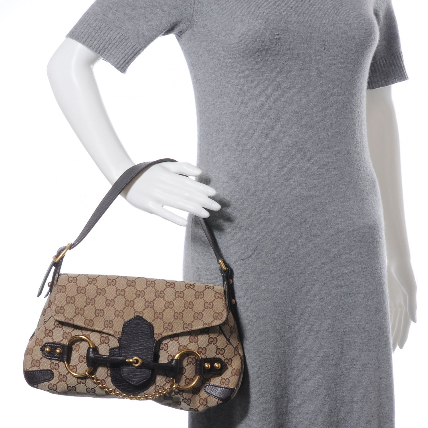 Gucci Monogram Horsebit Chain Flap Brown 2 of 7