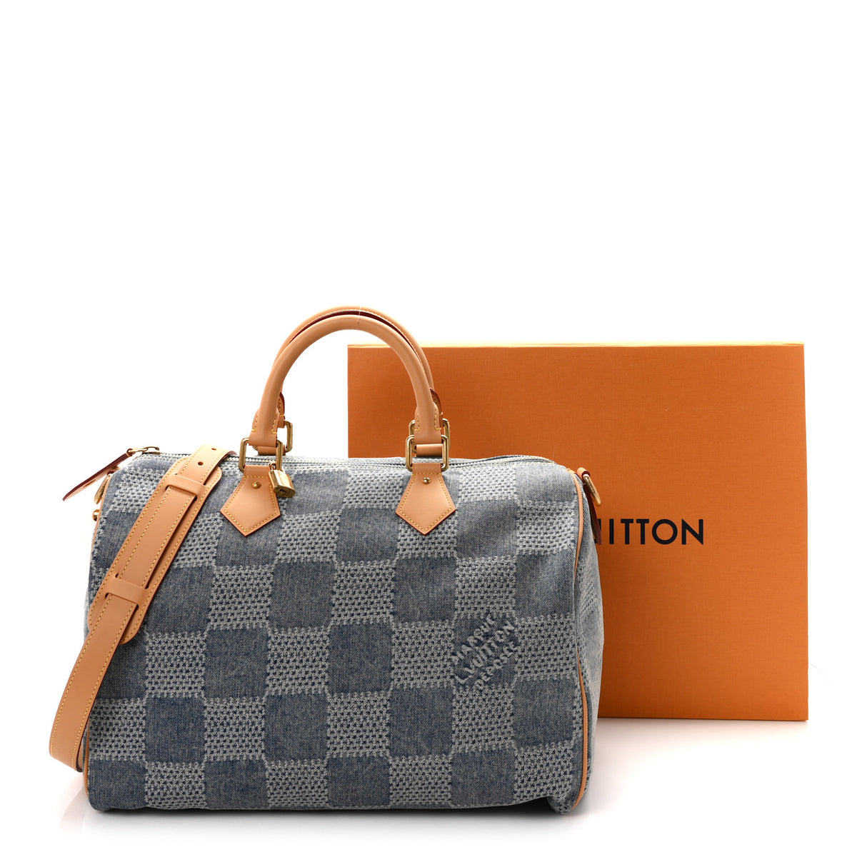 Damier Denim 3D Speedy Bandouliere 40 Bleu
