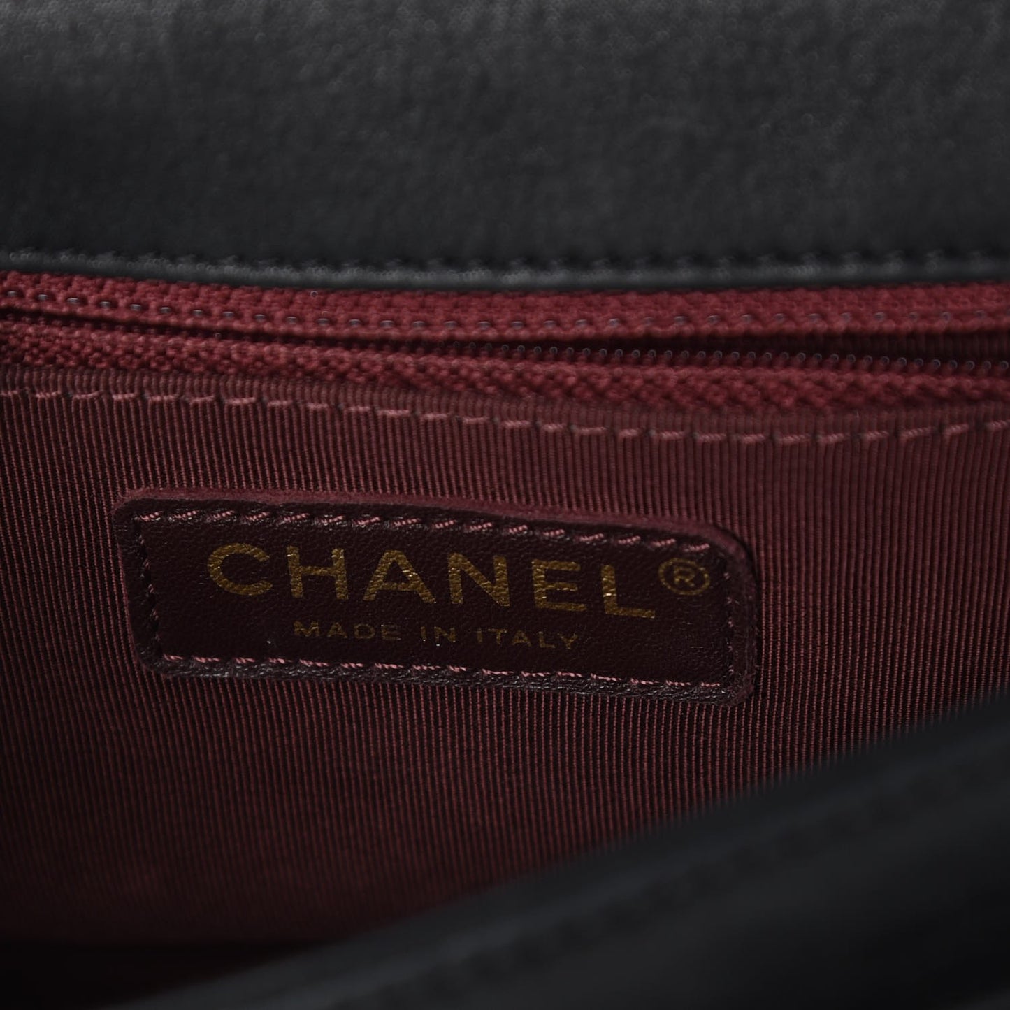 Iridescent Calfskin Small Happy Stitch Flap Black