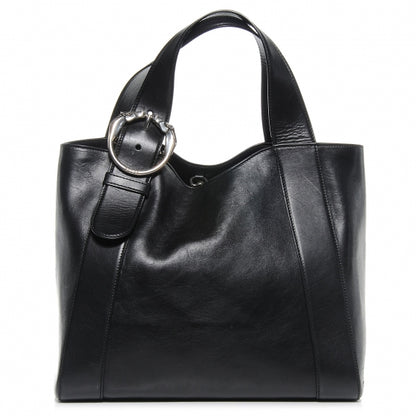 Gucci Leather Medium Ribot Horse Heads Tote Black 1 of 8