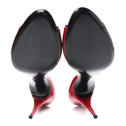 Saint Laurent Vernice Gloss La 16 95 Mule Sandals 40 Tibet Red 5 of 9