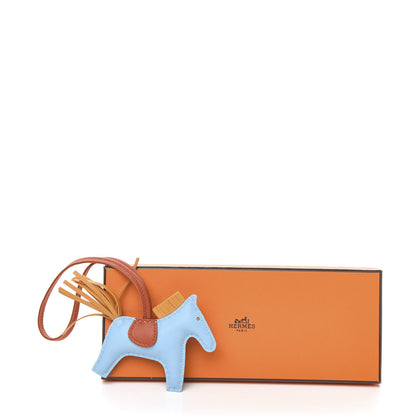 Hermes Milo Lambskin Grigri Rodeo Horse Bag Charm PM Celeste Naturel Bouton D'Or Cornaline 5 of 5