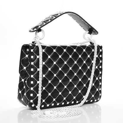 Valentino Garavani Lambskin Medium Free Rockstud Spike Shoulder Bag Black 4 of 7