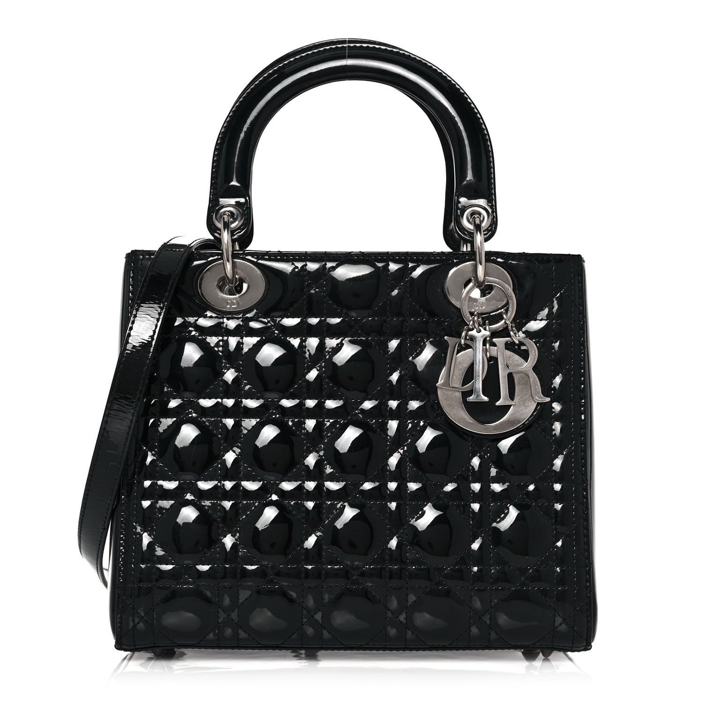 Patent Cannage Medium Lady Dior Black