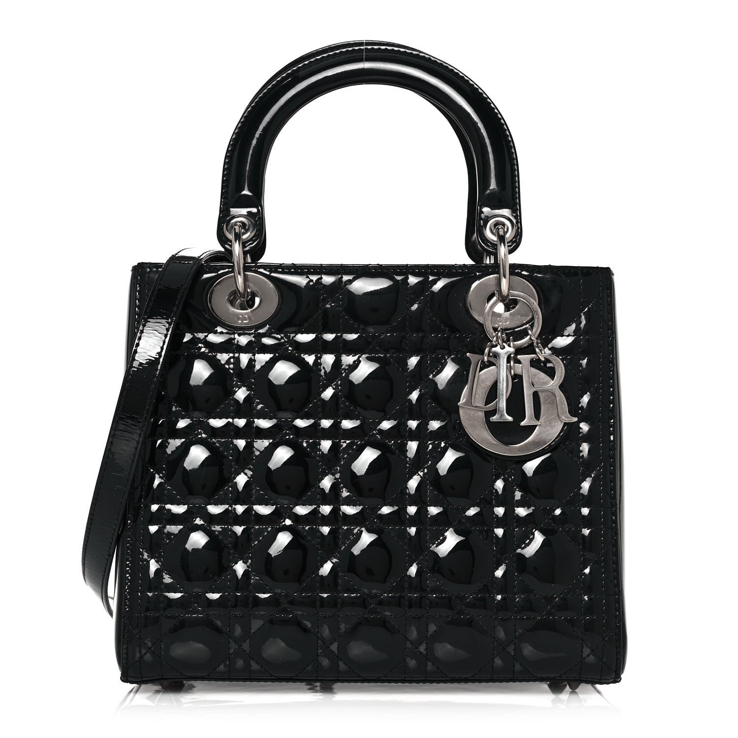 Christian Dior Patent Cannage Medium Lady Dior Black 1 of 13