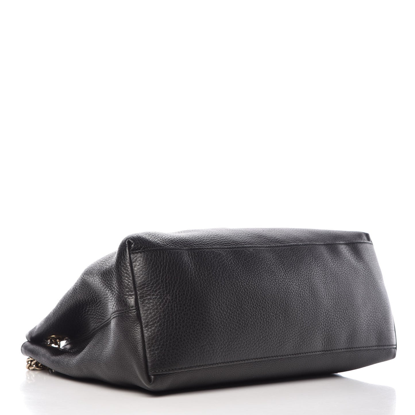 Pebbled Calfskin Medium Soho Chain Shoulder Bag Black