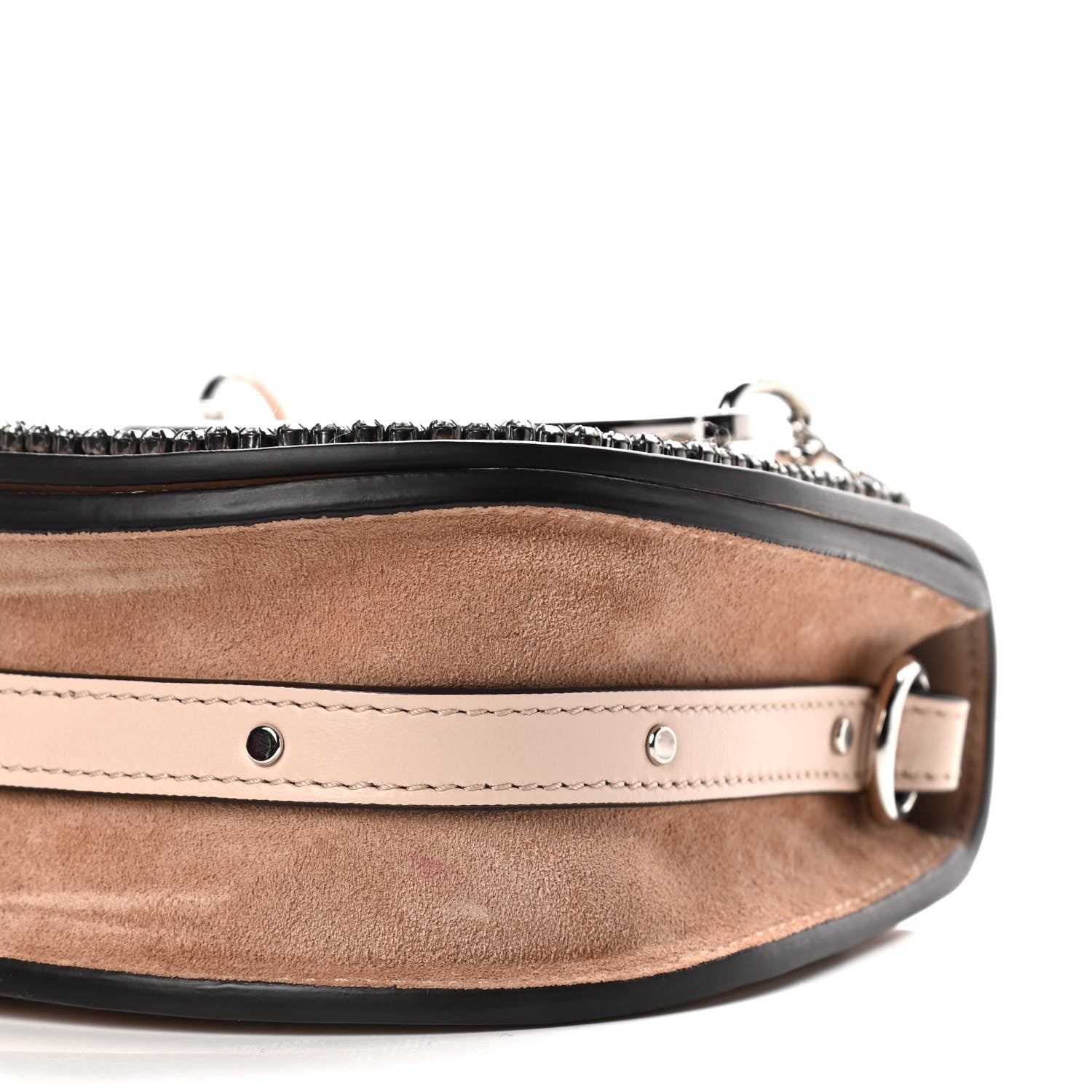 Chloe Calfskin Crystal Embellished Small Nile Bracelet Bag Cement Pink 8 of 13