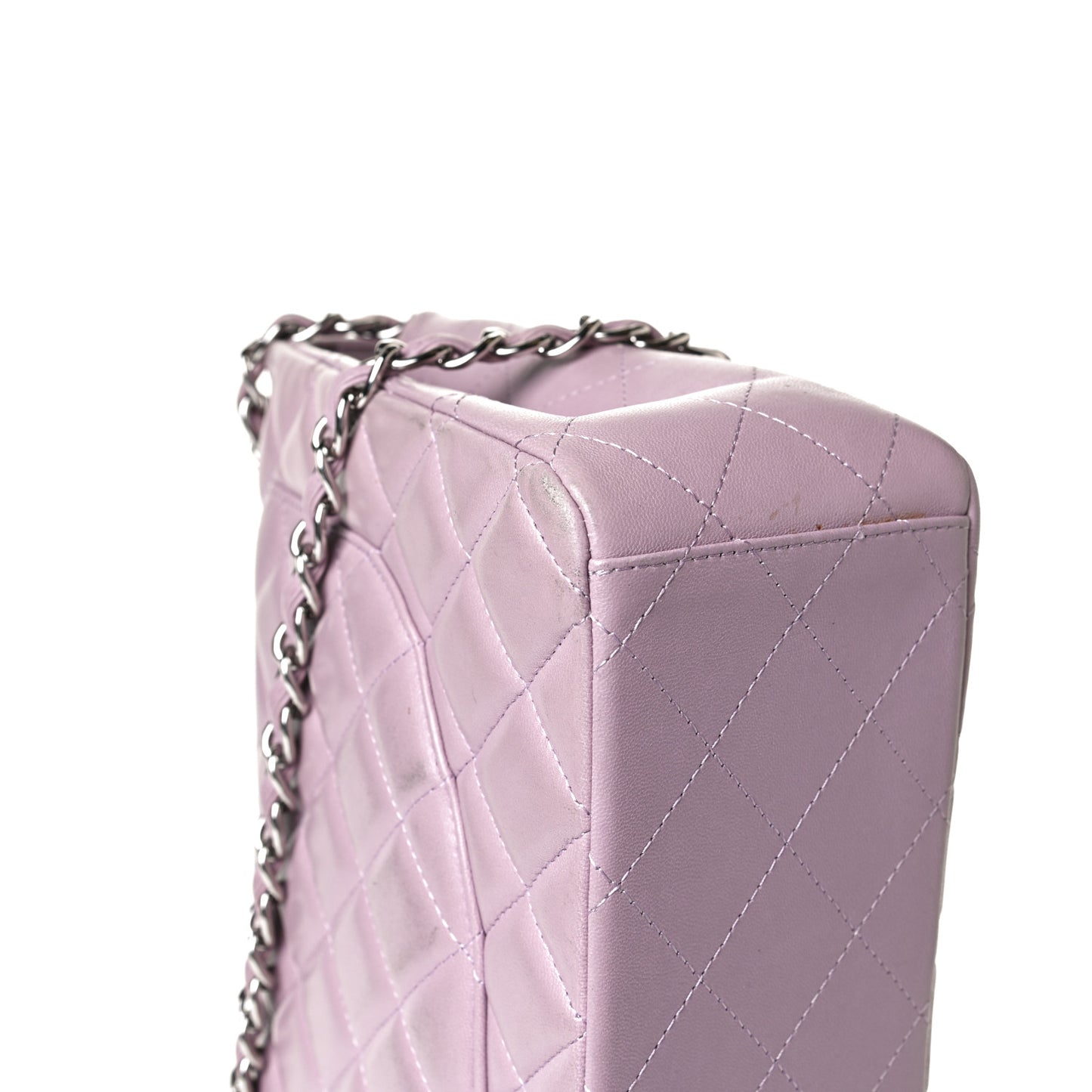 Lambskin Quilted Maxi Double Flap Purple
