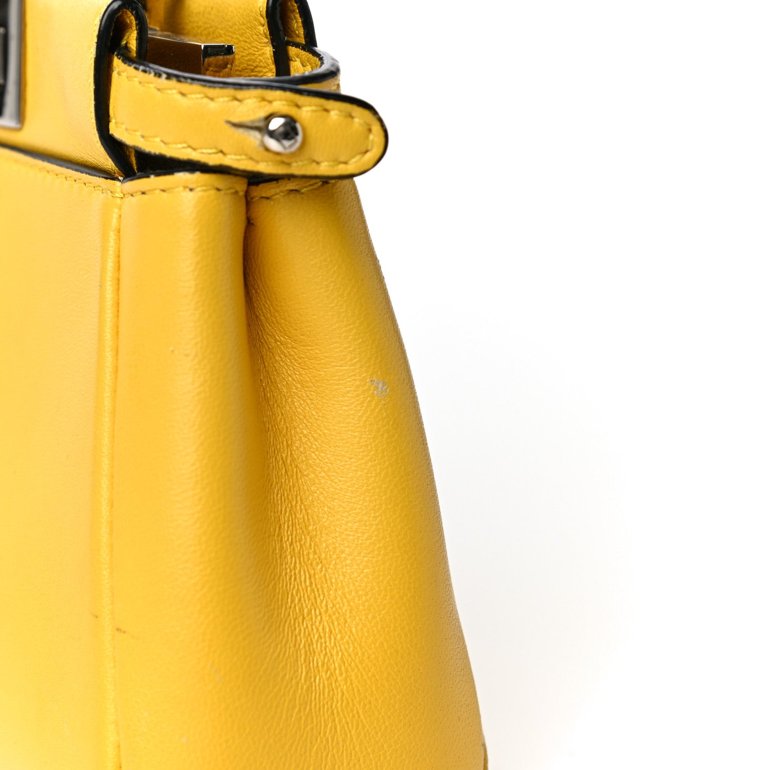Fendi Shiny Nappa Micro Peekaboo Iconic Satchel Sunflower 18 of 26