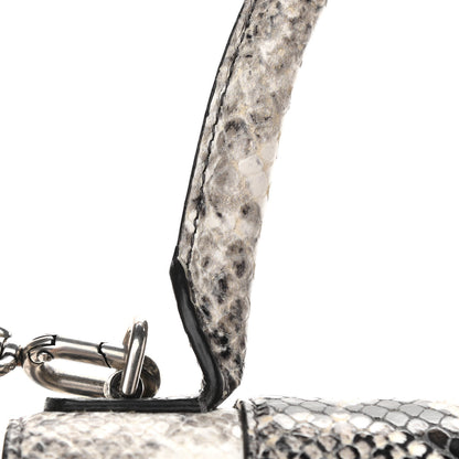 Balenciaga Calfskin Snake Effect Small Hourglass Top Handle Bag Black White 10 of 13