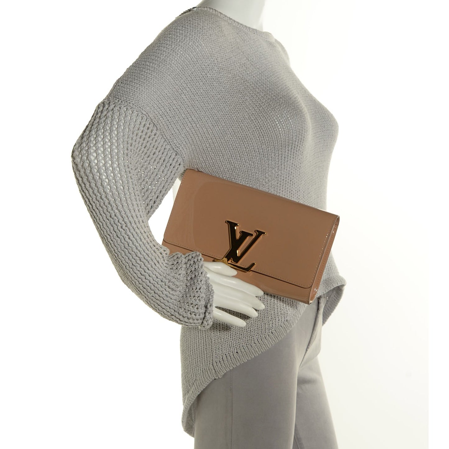 Patent Louise Clutch Nude
