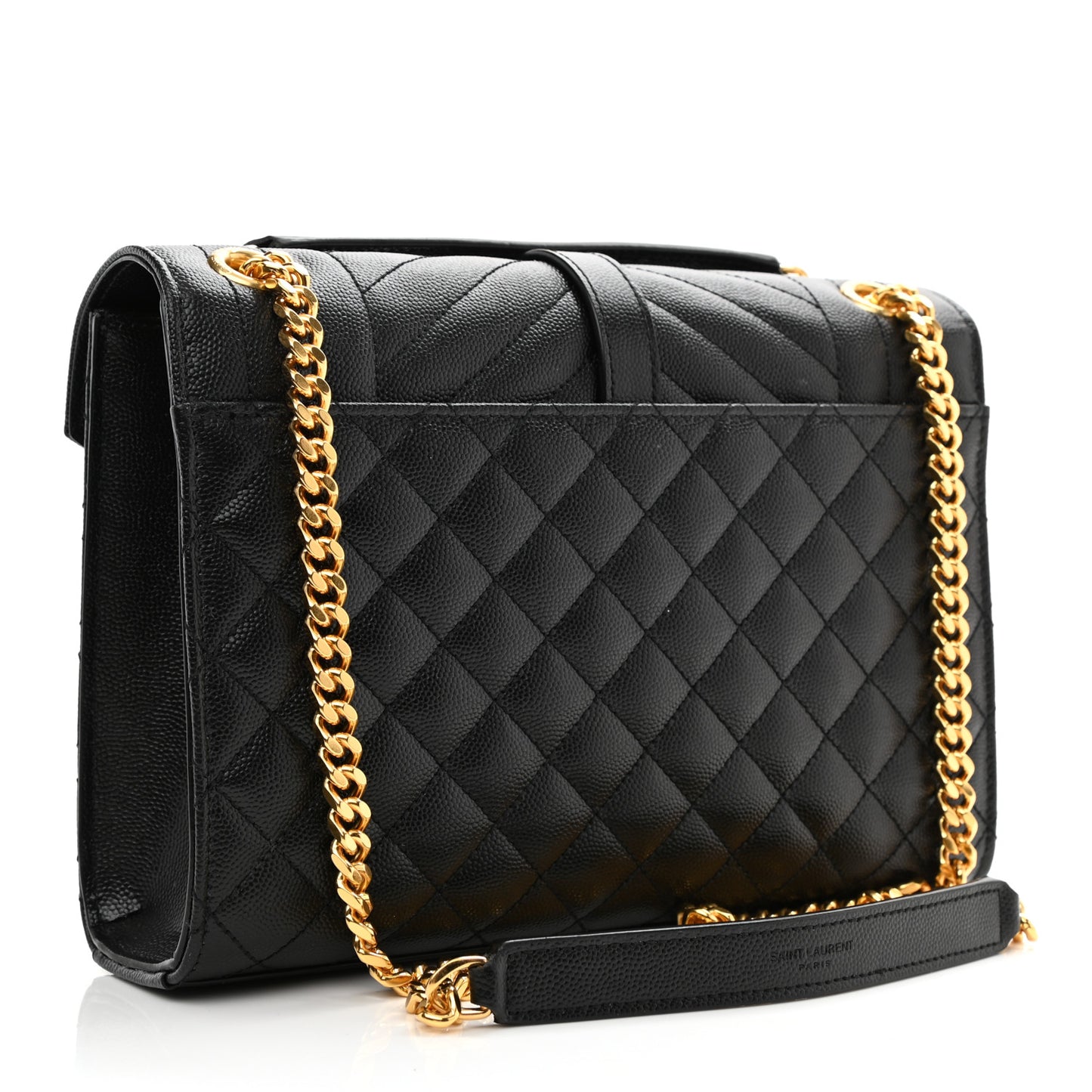 Grain De Poudre Textured Mixed Matelasse Triquilt Medium Monogram Satchel Black