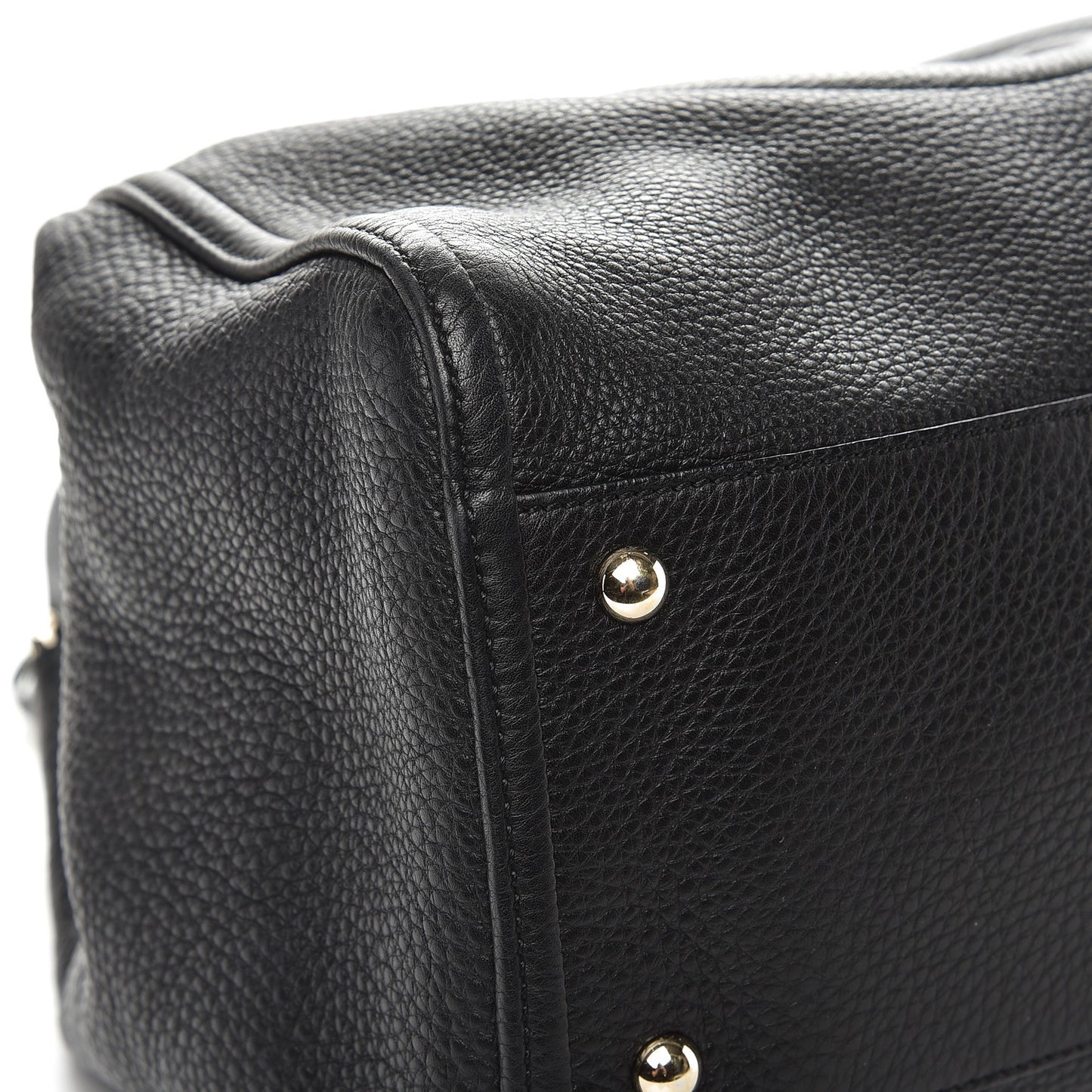 Pebbled Calfskin Medium Soho Shoulder Bag Black
