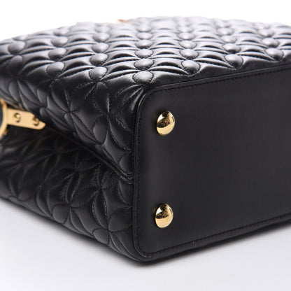 Louis Vuitton Lambskin Quilted Flower Capucines PM Black 7 of 10