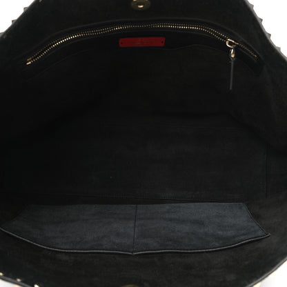 Valentino Garavani Grained Calfskin Rockstud Shoulder Tote Black 5 of 9