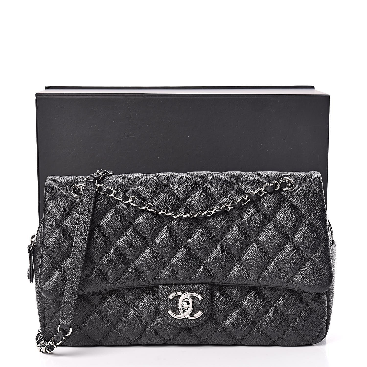 Chanel Caviar Quilted Jumbo Easy Flap Black 13 of 13