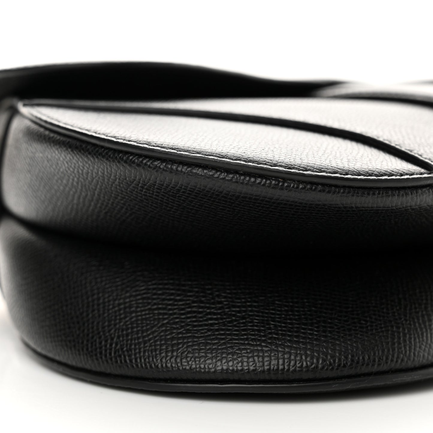 Grained Calfskin Saddle Bag Black