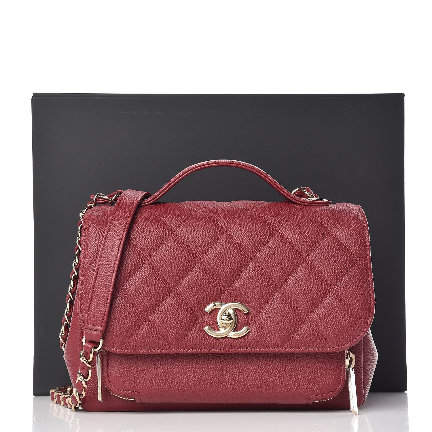 Chanel Caviar Quilted Medium Business Affinity Flap Burgundy 10 of 10
