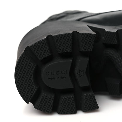 Gucci Apollo Calfskin GG Supreme Nappa Samoa Quilted Lace Up Ankle Boots 35 Black 7 of 10