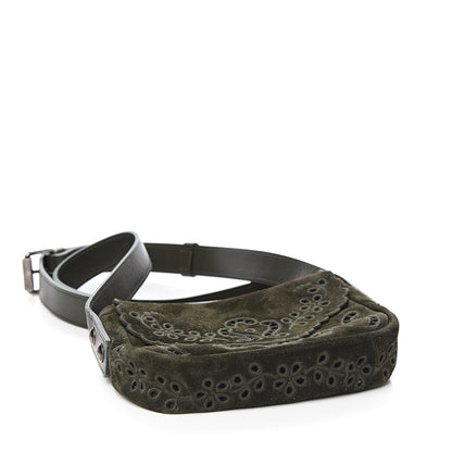 Chanel Suede Embroidered Flap Dark Green 3 of 10