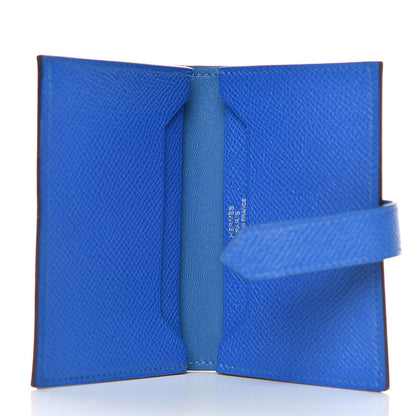 Hermes Epsom Bearn Card Holder Wallet Bleu Zellige 7 of 10