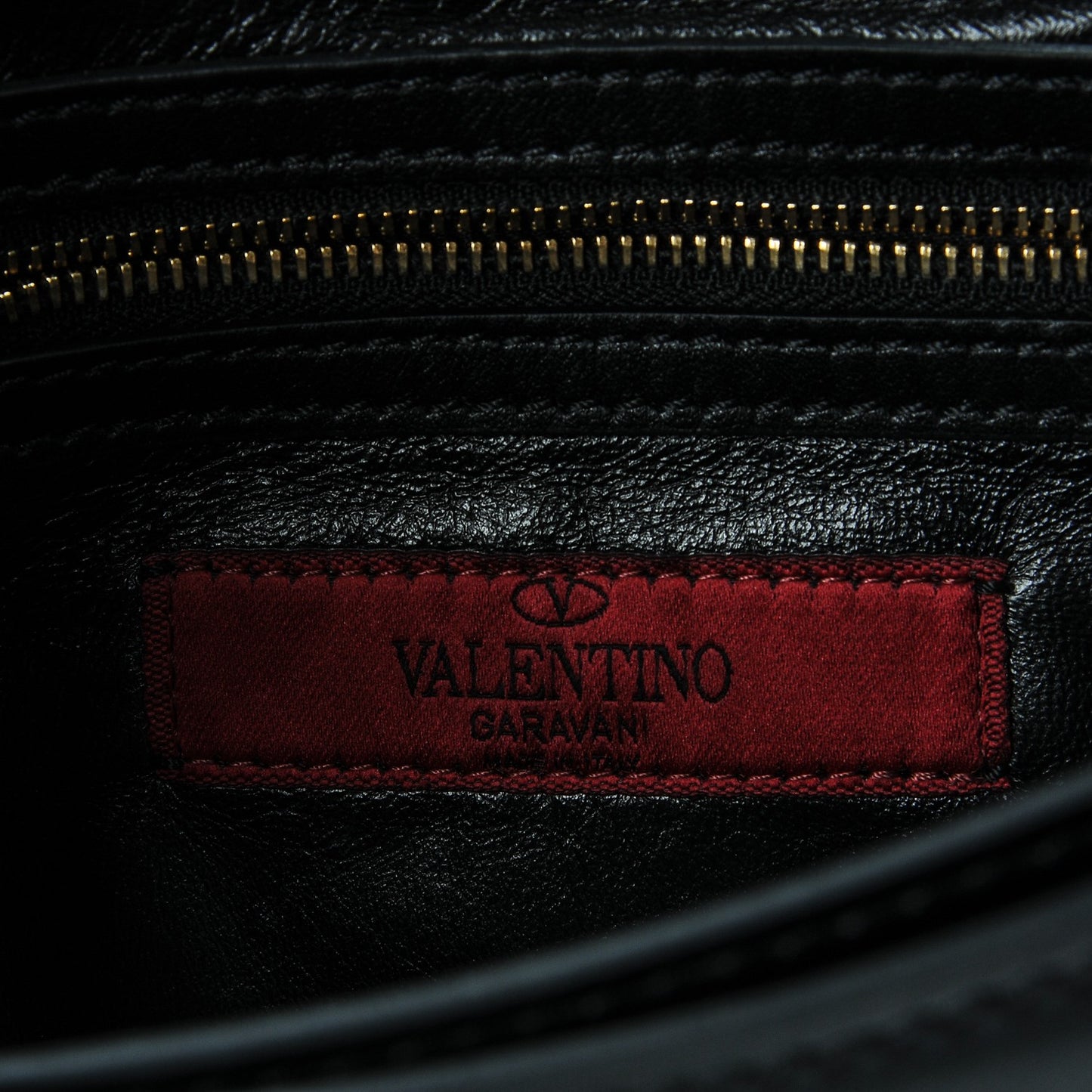 Vitello Chain Flap Bag Black
