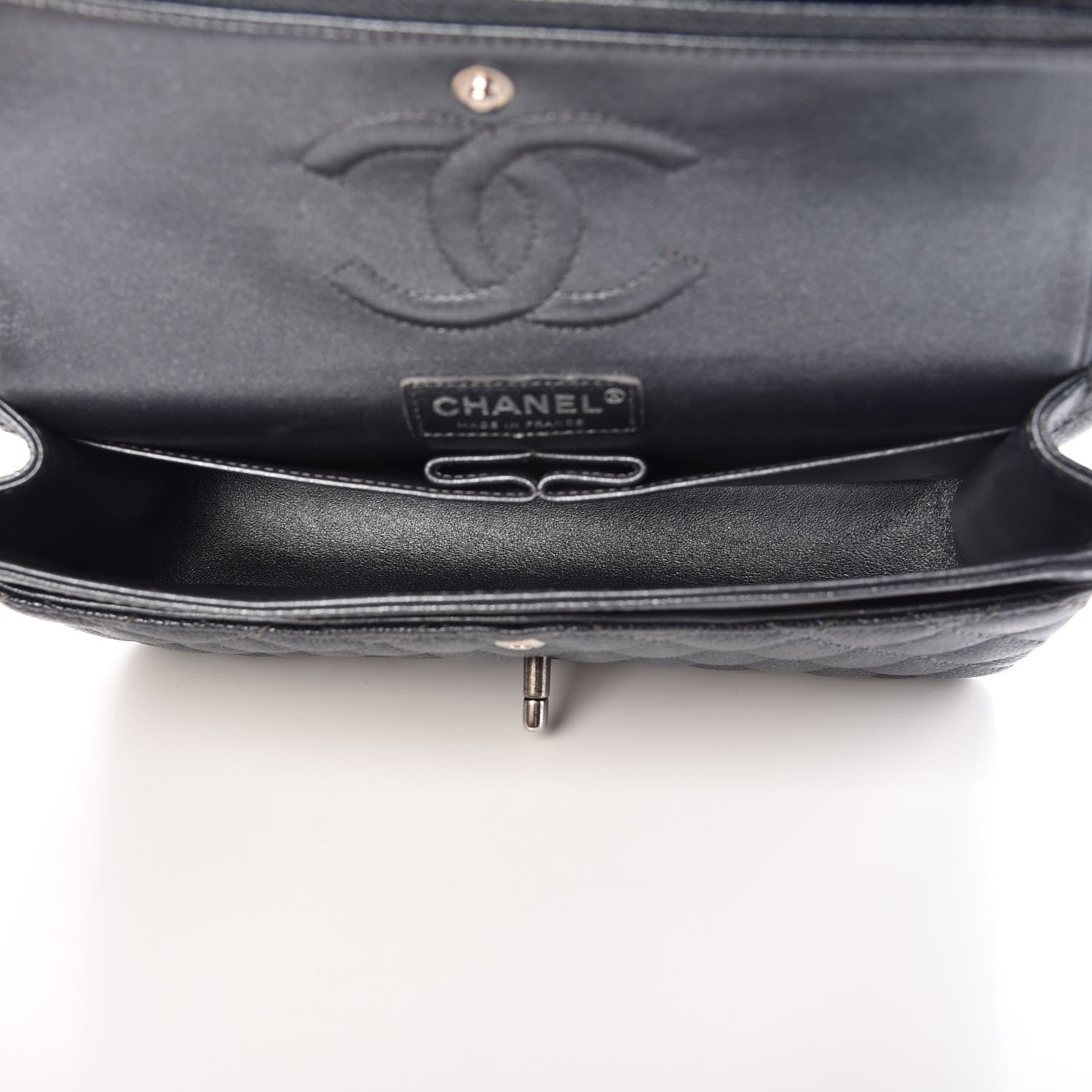 Chanel Pearly Caviar Quilted Medium Double Flap Grey 5 of 10