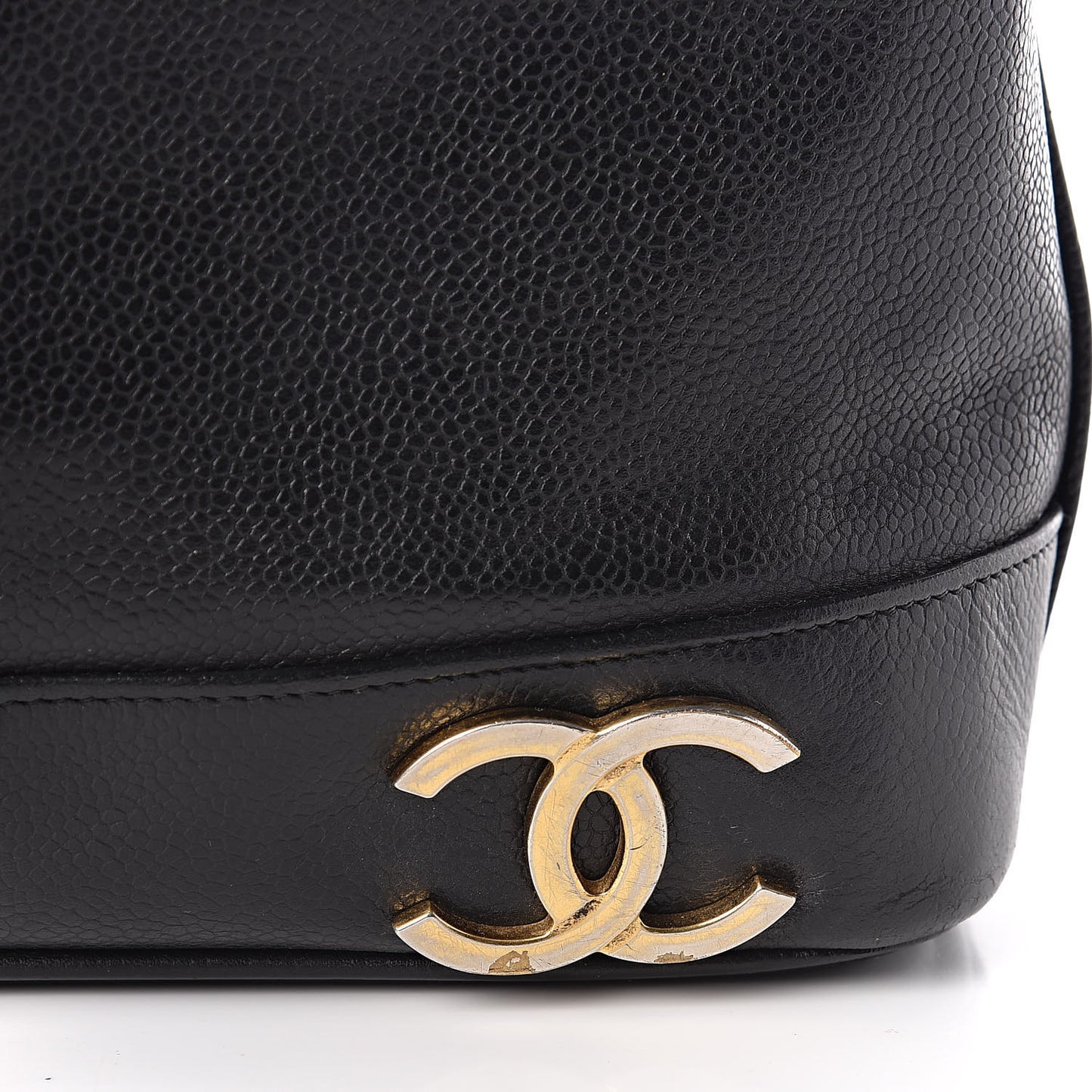 Caviar CC Drawstring Shoulder Bag Black