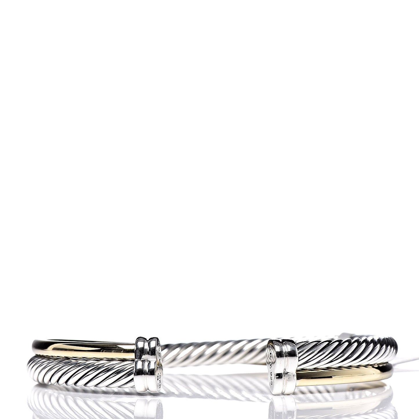 Sterling Silver 18K Yellow Gold 5mm Crossover Cuff