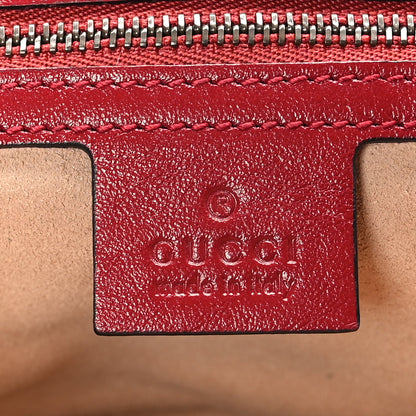 Gucci Vintage Effect Calfskin Matelasse Diagonal Small Torchon GG Marmont Shoulder Bag Black Romantic Cherry 6 of 9